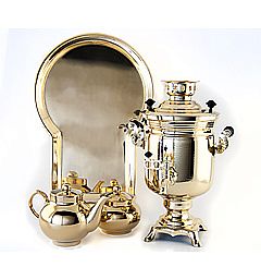 Samovar "Bank" smooth 3 litres kit
