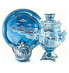 Samovar "Bank" of 3 liters per painted set of "Winter night"