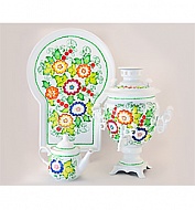 Samovar "Acorn" 3 l painted set of "Summer in the country"