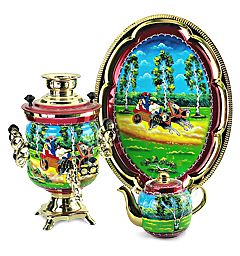 Samovar 3 l in the set " Day in the Russian village" 110V