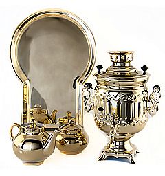 The samovar is of the form "the Bank" 3 l in a set